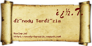 Ónody Terézia névjegykártya